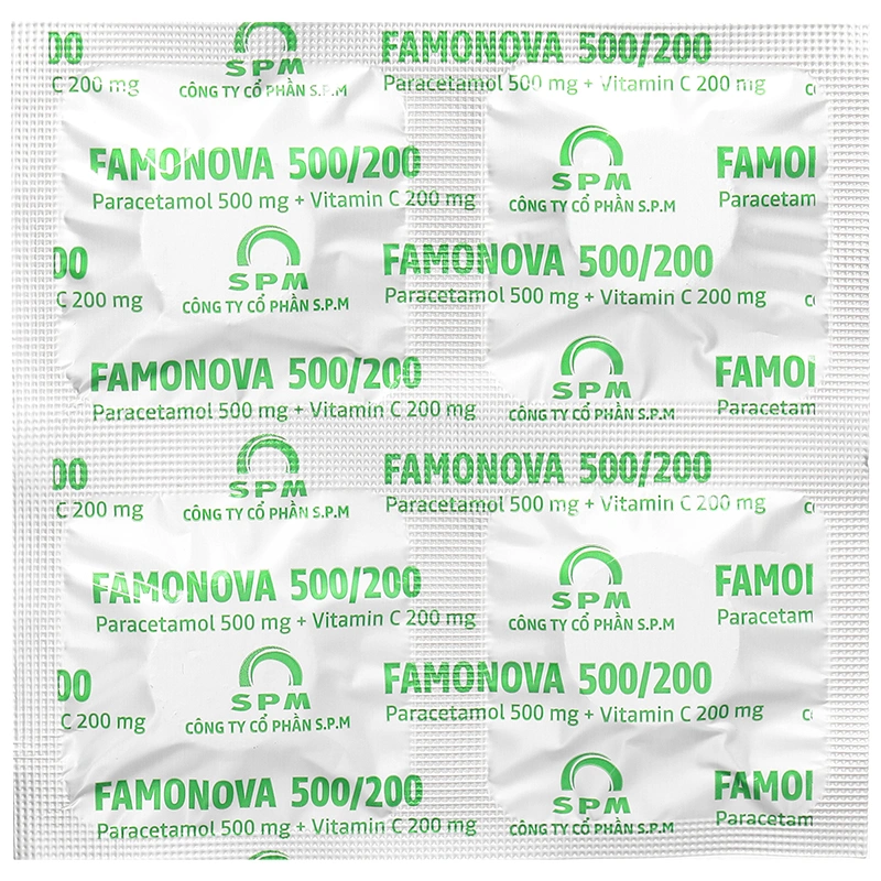 Famonova 500/200 điều trị đau đầu và hạ sốt (4 vỉ x 4 viên) - 6